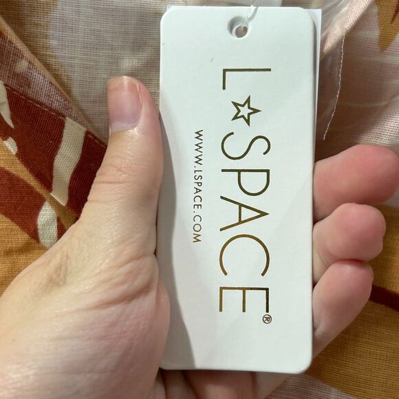 L*Space Gene Set Button Up S/S Top Pull On Shorts Pink/Gold Women's Small NWT - Picture 13 of 13